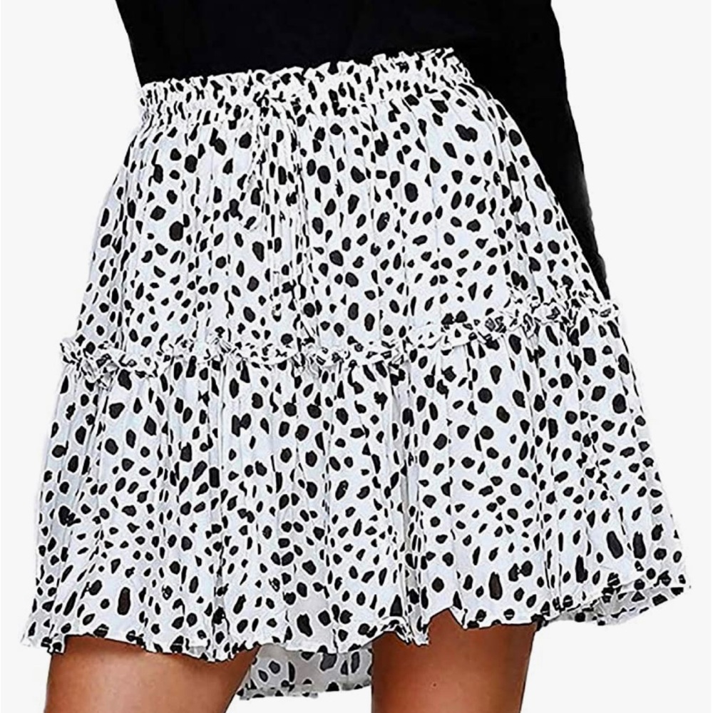 Alelly Ruffle Skirt Floral Print Swing Beach Mini Skirt